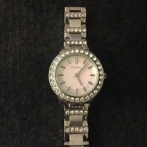 Fossil Stainless Steel Watch with Pink Face